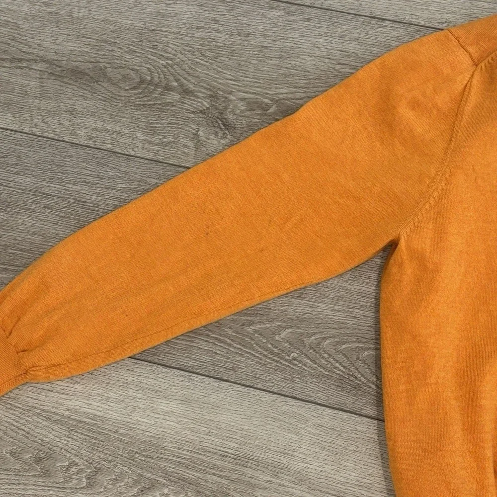 Fairway & Greene Italian Merino Wool Sweater Mens Large Colonial  Orange *Flaws*